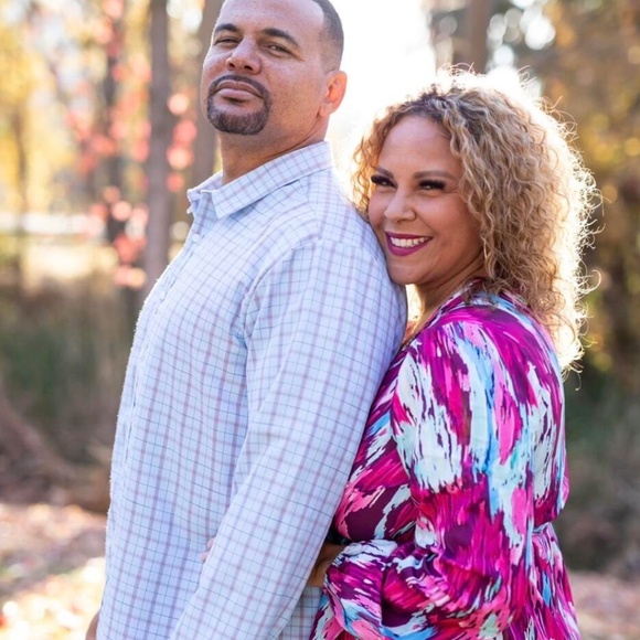 Printed Blue Purple Pink Wrap Short Dress Tie Belt Long Lantern Sleeve - Picture 10 of 10